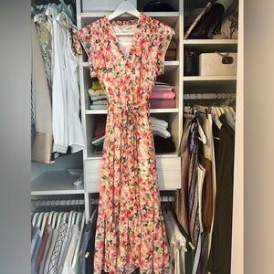Apricot midi summer dress, XS
